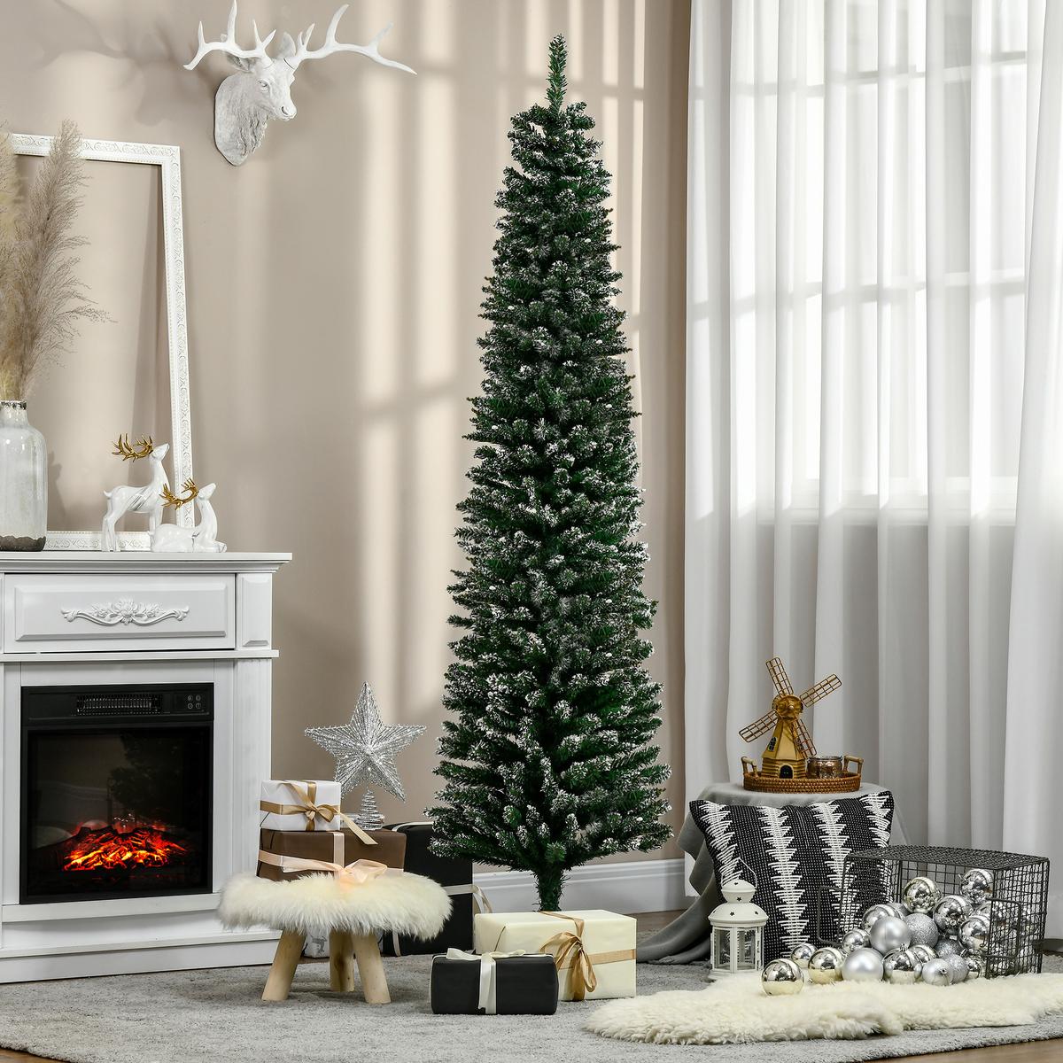 KÜNSTLICHER Weihnachtsbaum, 190 cm Christbaum mit 570 Spitzen für Weihnachten - Grün, Kunststoff (53/190cm) - HOMCOM