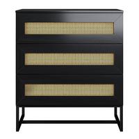 SIDEBOARD mit 3 Schubladen Kerals in Schwarz 80 cm - Schwarz, Holzwerkstoff/Metall (80/90/40cm) - Selsey