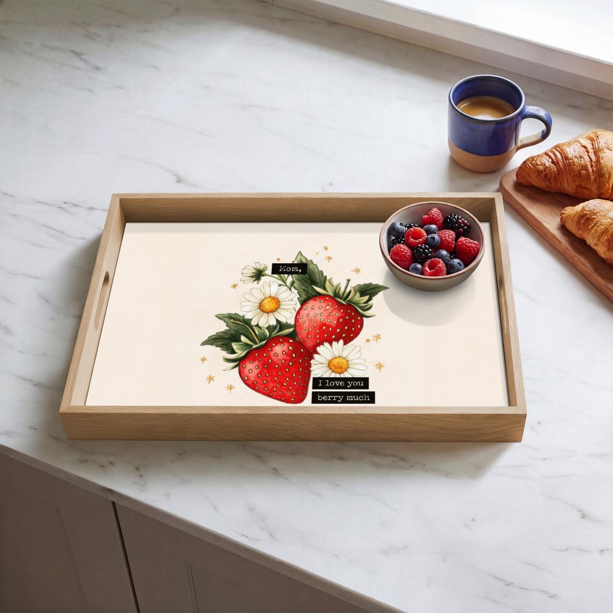 TABLETT Erdbeeren - Gänseblümchen - Zitat - Sterne 50x35 cm - Multicolor, Holz (50/5/5cm) - OnlyWow