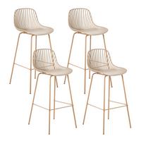 SET mit 4 Barstühlen Beige Kleve - Hellbraun/Beige, Kunststoff (46/103/48cm) - Beliani