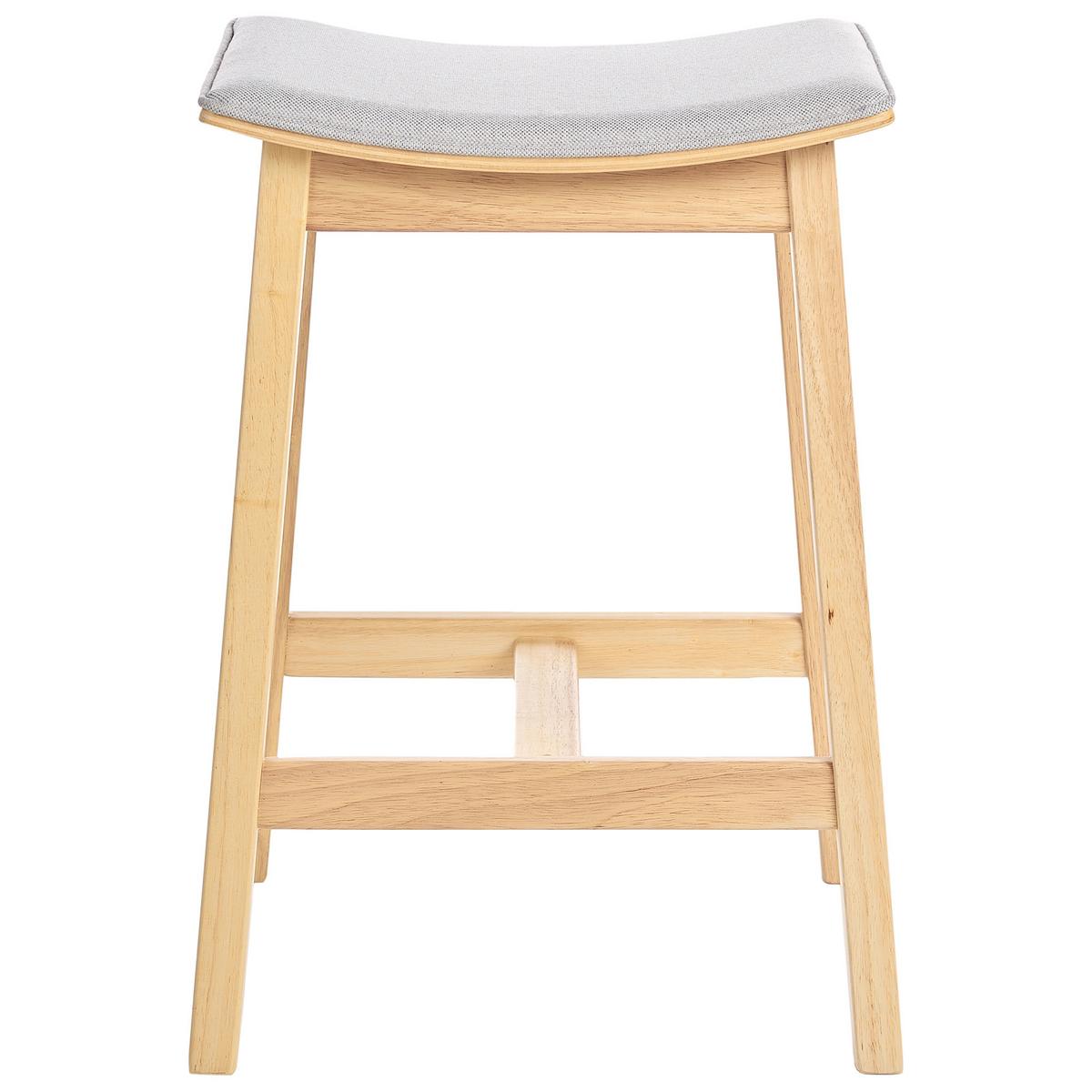 BARHOCKER 2er-Set Hellbraun/Grau Dixon - Braun/Grau, Holz (45/63/39cm) - Beliani