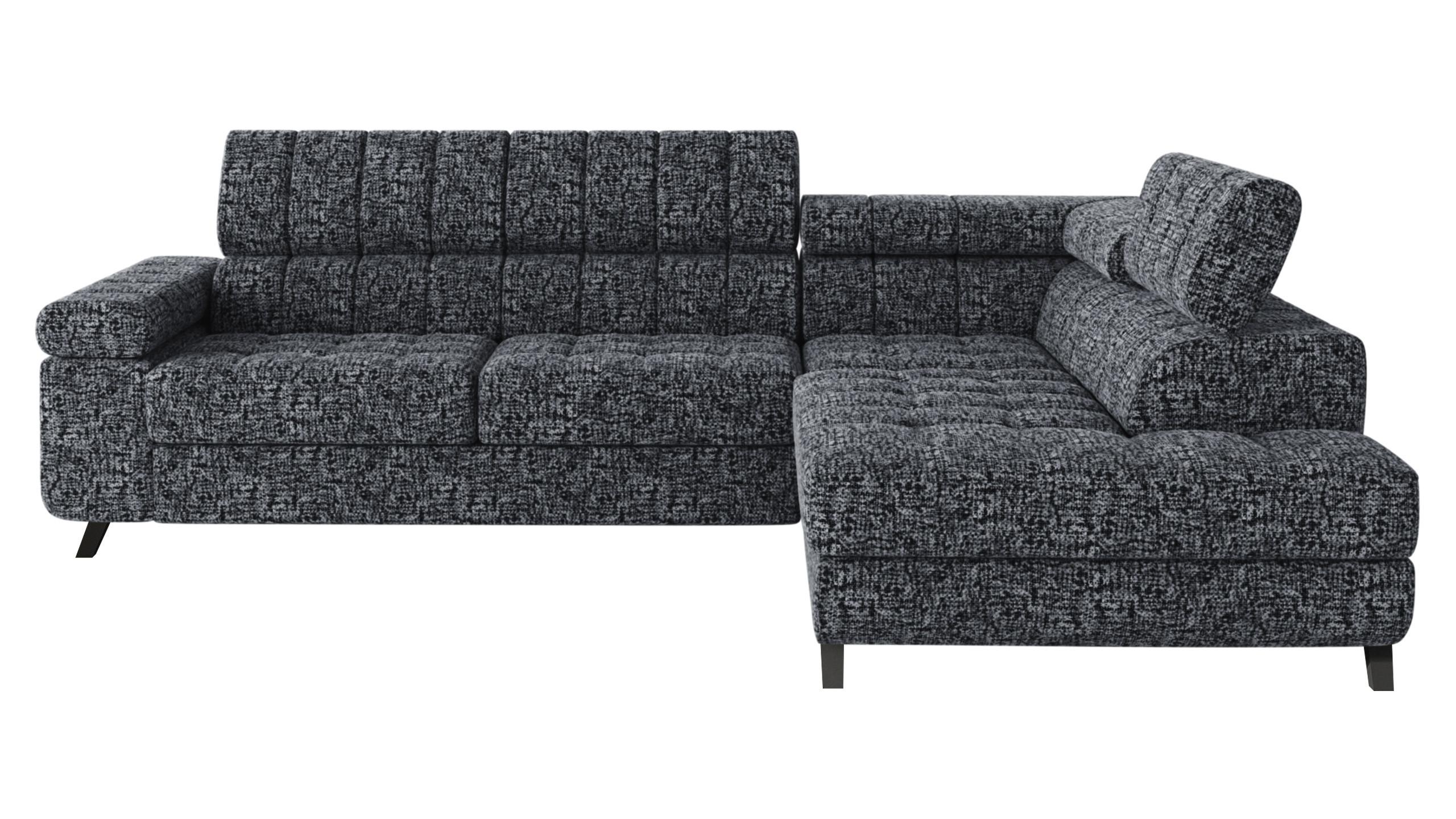 ECKSOFA Nord, Seite: Rechts - Dunkelgrau/Schwarz, Holz/Textil (264/203cm) - MIRJAN24