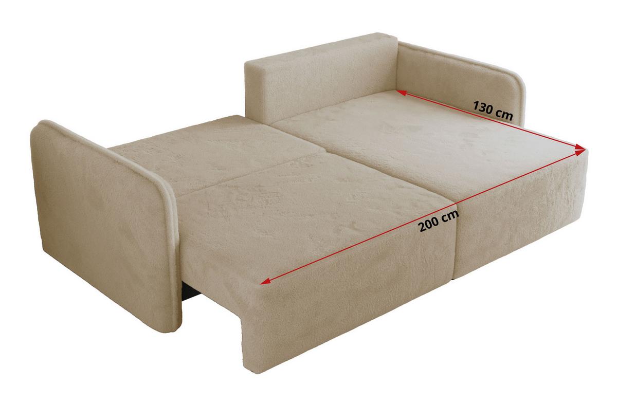 ECKSCHLAFSOFA MESTO L Creme Plüsch - rechts - Creme/Schwarz, Kunststoff/Textil (147/227cm) - MKS