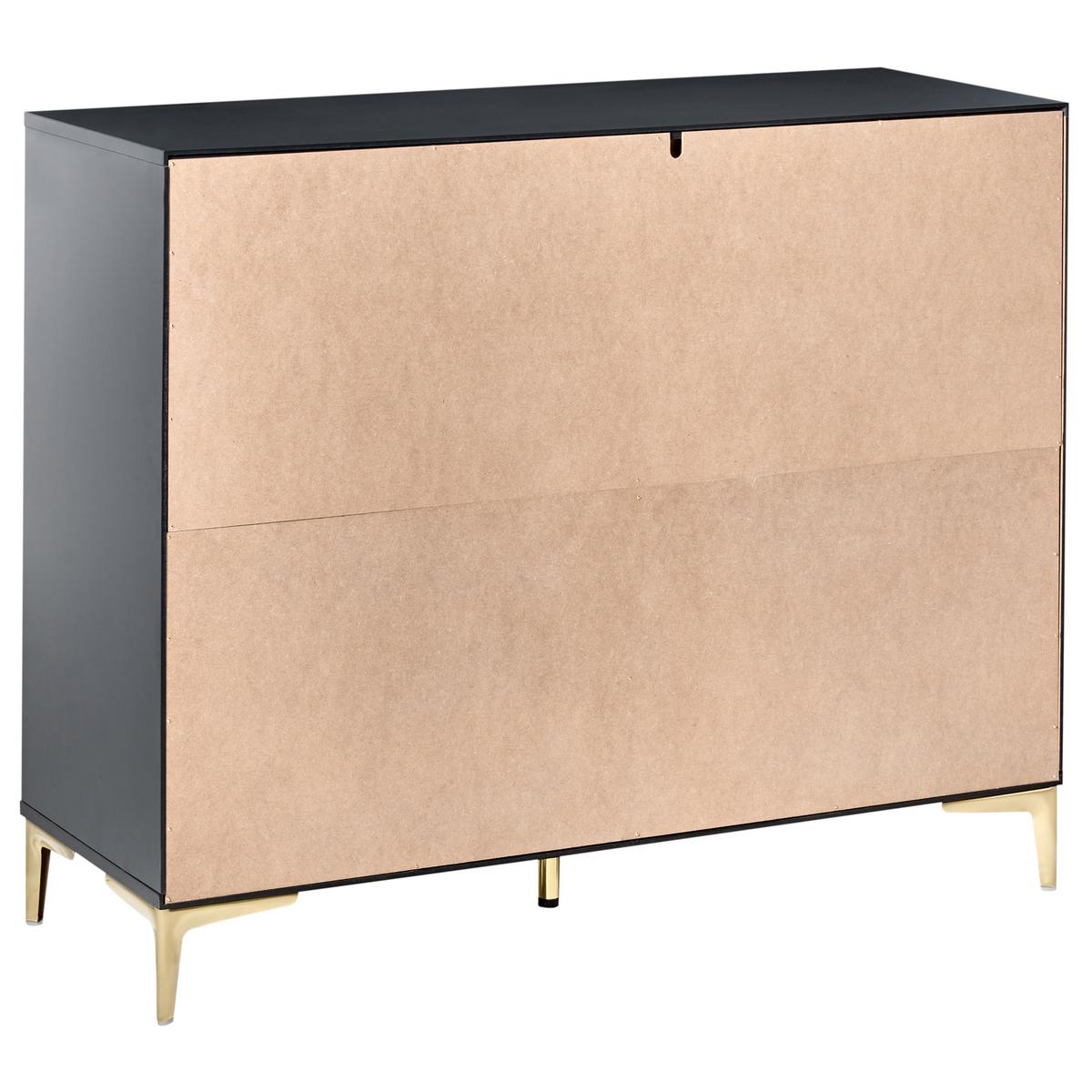 KOMMODE mit 6 Schubladen Schwarz Walcott - Schwarz, Holzwerkstoff (108/89/40cm) - Beliani