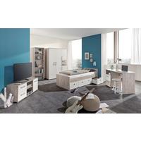 JUGENDZIMMER Mega-Set Bente 5-tlg. - Eichefarben/Silberfarben, Holzwerkstoff/Kunststoff (1/1/1cm) - arthur berndt