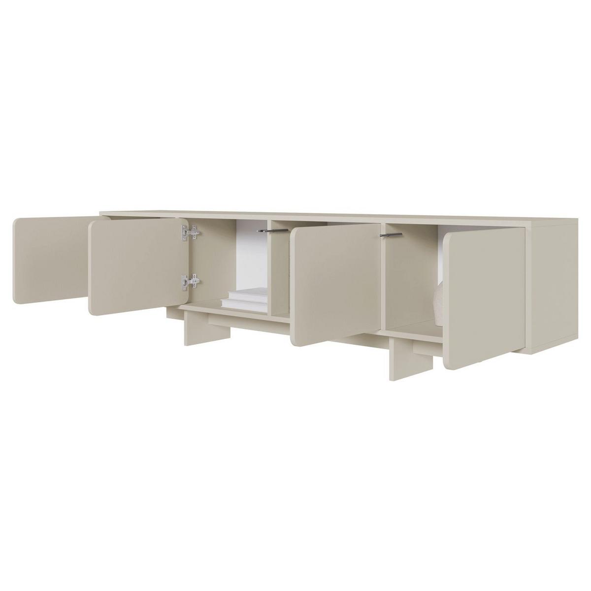 TV-LOWBOARD Wuwu Greige 200 cm - Taupe, Holzwerkstoff (200/55/35cm) - Selsey