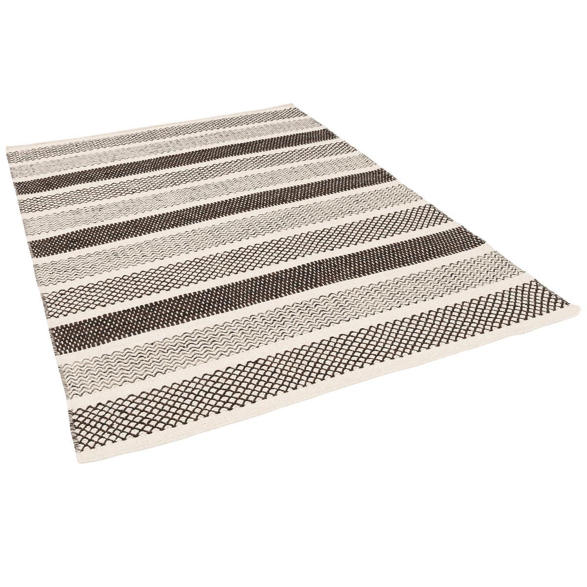 NATUR TEPPICH WOLLE RANA STREIFEN - Creme/Braun, Textil (120/180cm) - Pergamon