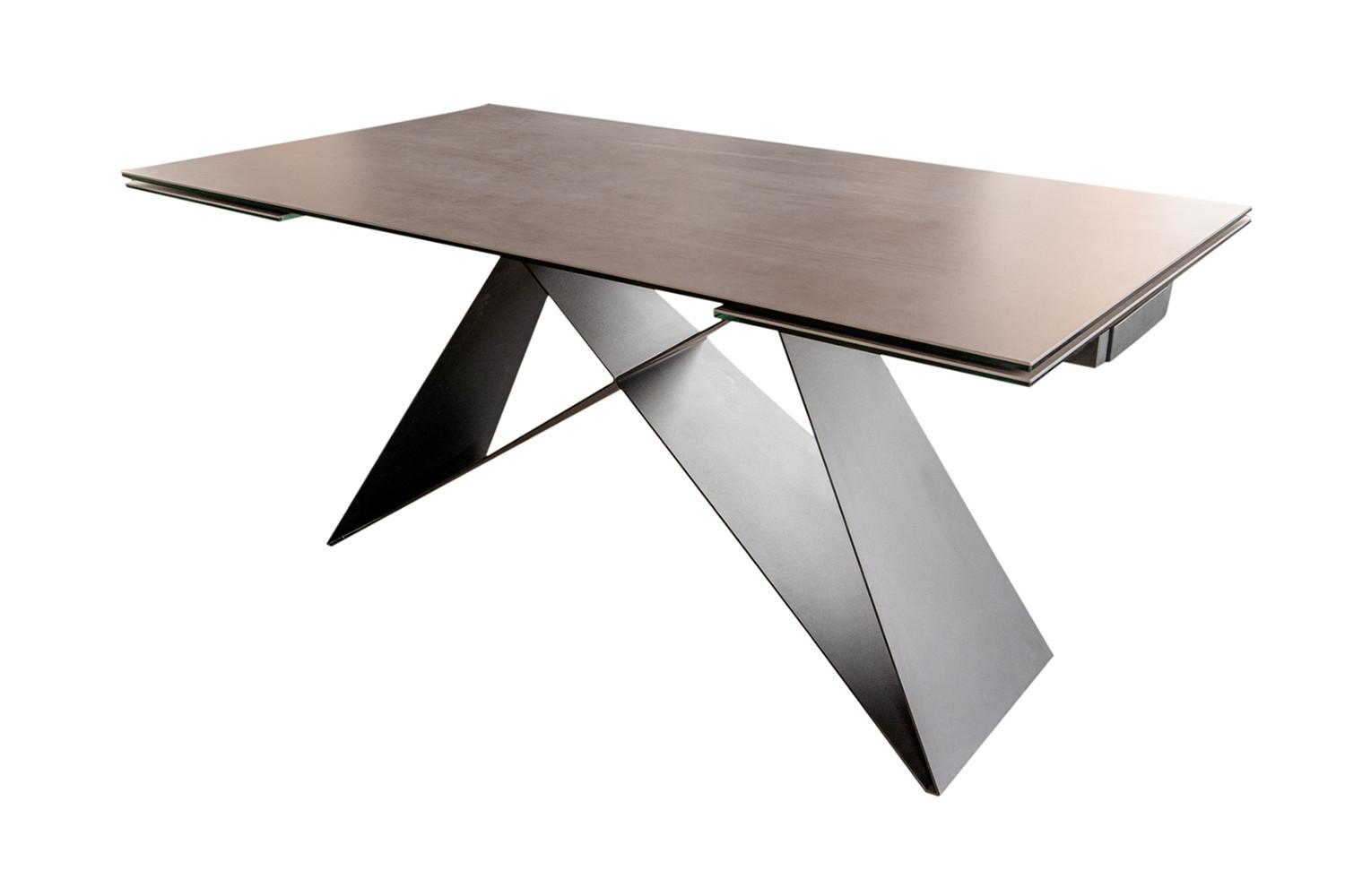 AUSZIEHTISCH BENNO Schwarz Glas, Metall - Schwarz, Glas (90/160/76cm) - KAWOLA