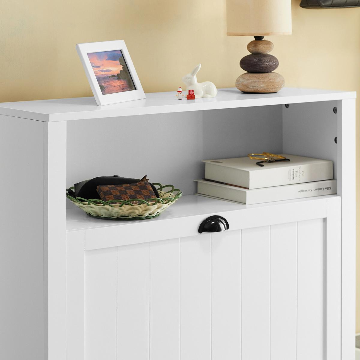 SCHUHSCHRANK Weiß - Weiß, Holzwerkstoff (80/110/24cm) - SoBuy