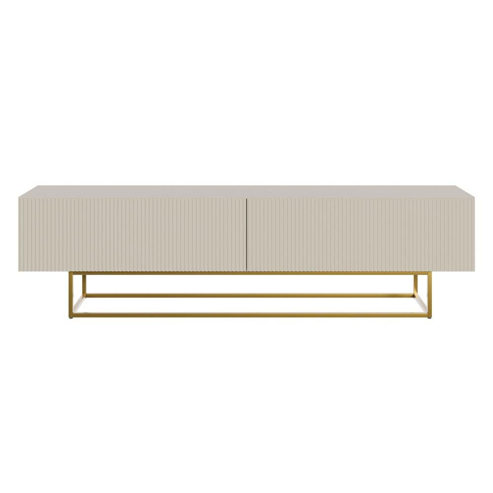 TV-SCHRANK Veldio Graubeige mit goldenen Metallbeinen 175 cm - Greige/Goldfarben, Holzwerkstoff/Metall (175/46.5/31.6cm) - Selsey
