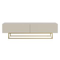 TV-SCHRANK Veldio Graubeige mit goldenen Metallbeinen 175 cm - Greige/Goldfarben, Holzwerkstoff/Metall (175/46.5/31.6cm) - Selsey