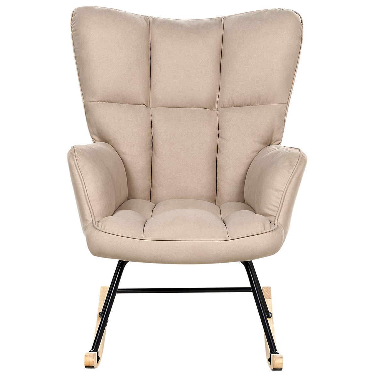 SCHAUKELSESSEL Beige Oulu - Hellbraun/Beige, Textil (71/104/83cm) - Beliani