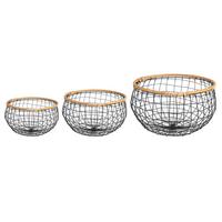 METALLKÖRBE LOU 3er Set schwarz - Schwarz, Metall (31/20/31cm) - IDIMEX