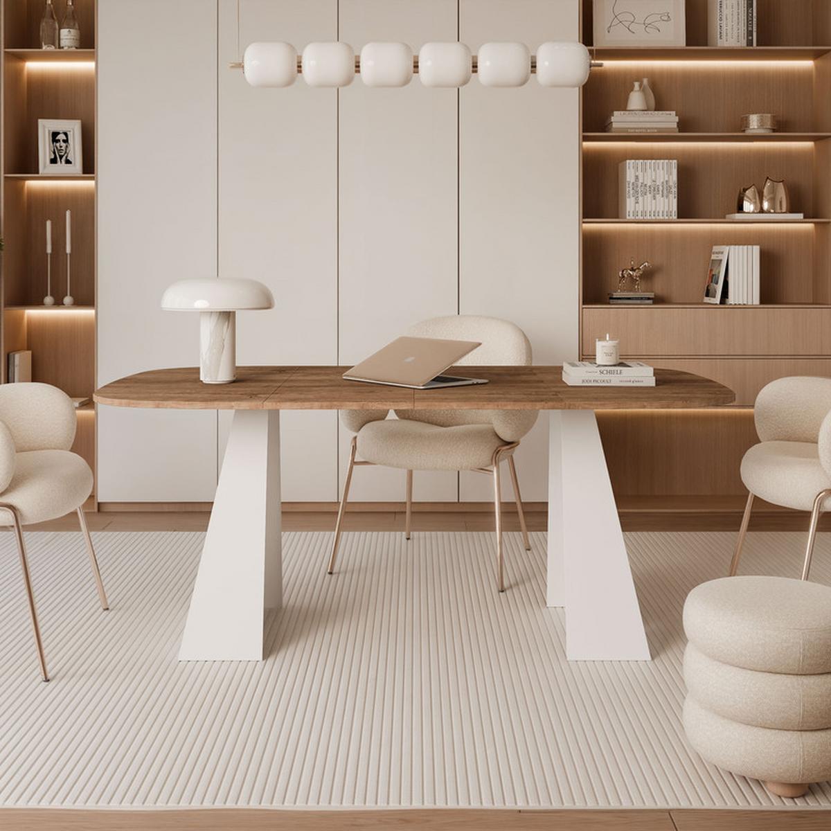 AUSZIEHTISCH ZELO 100/50/76 cm, Weiß / Lefkas-Eiche - Eiche San Remo/Weiß, Holzwerkstoff/Metall (50/100/76cm) - Idohome