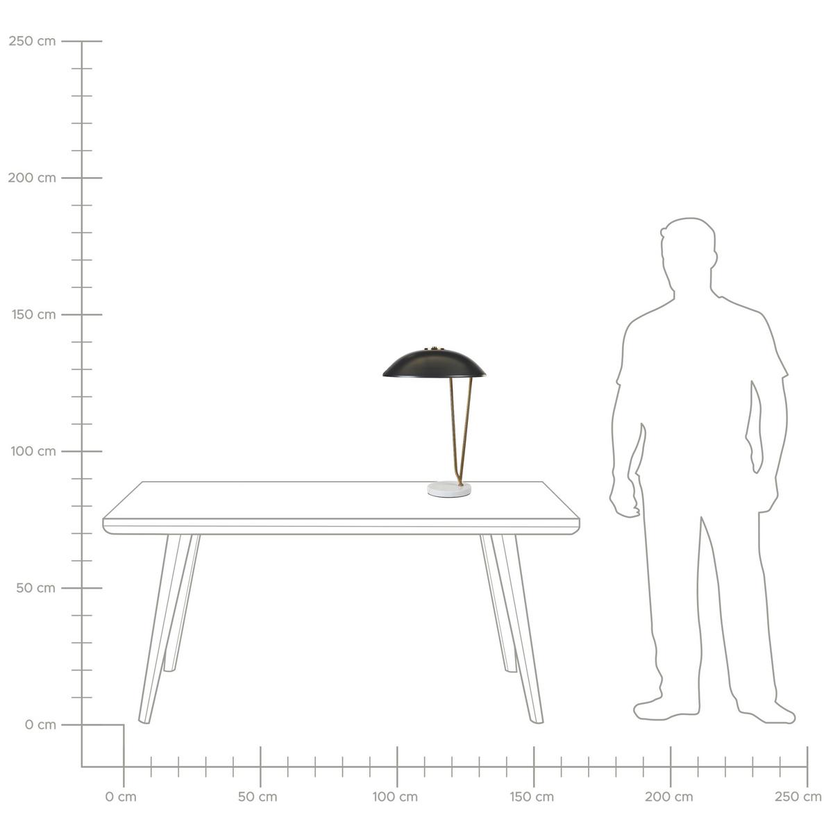 TISCHLAMPE Danto 40/40/58 cm - Schwarz, Metall (40/40/58cm) - Beliani
