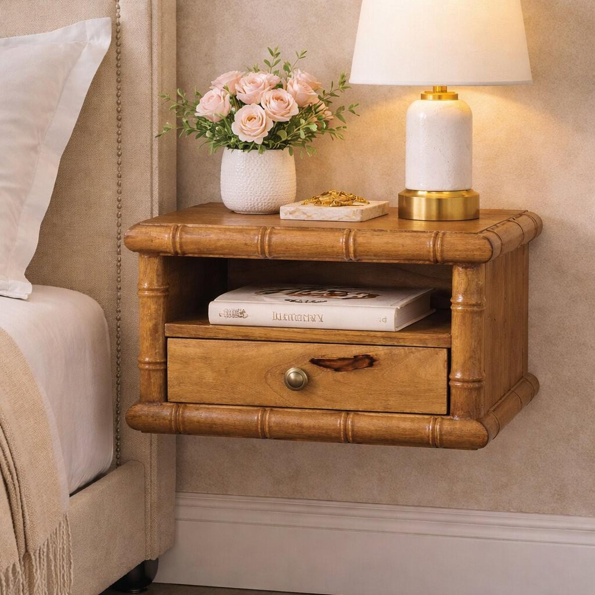 NACHTKASTEN Mit Amber Oak Finish, 1 Schublade, 1 Ablage - Braun, Holz (44/30/32cm)