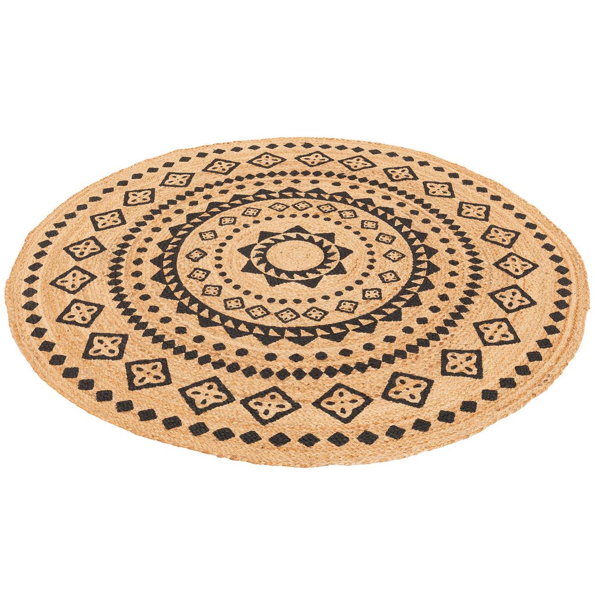 NATURFASER TEPPICH JUTE SALSA ETHNO RUND - Sandfarben, Textil (100/100cm) - Pergamon