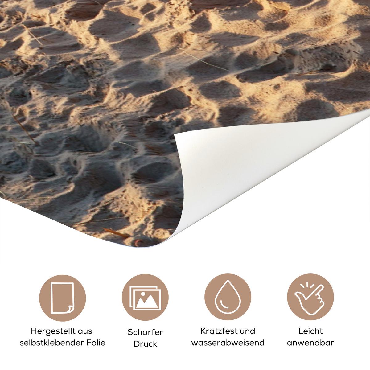 TÜRAUFKLEBER Strand - Meer - Niederlande - Dünen - Sonne 90x215 cm - Türtapete - Blau, Kunststoff (90/0.1cm) - MuchoWow