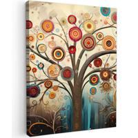 LEINWANDBILD Baum - Baum des Lebens - Farbe Wandbild Wohnzimmer 60x80 cm - Braun, Textil (60/80cm) - MuchoWow