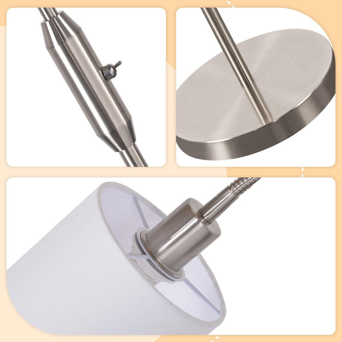 STEHLAMPE Seraphina 12/12/163 cm - Silberfarben, Textil/Metall (12/12/163cm) - ZMH