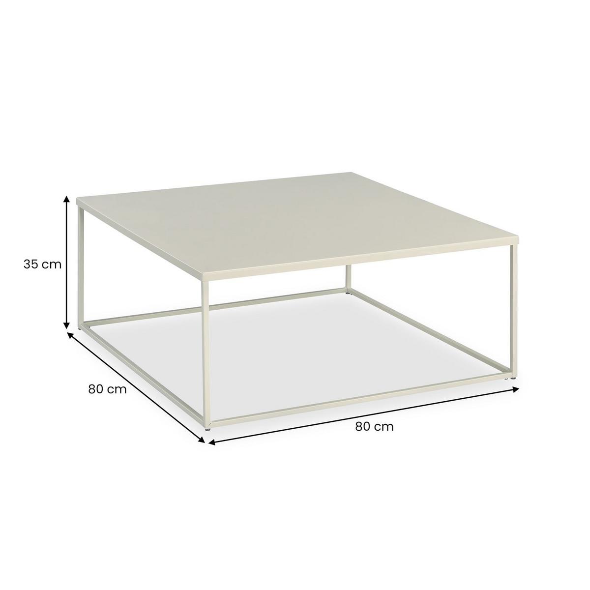 COUCHTISCH HILAR beige - Beige, Metall (80/80/35cm) - IDIMEX