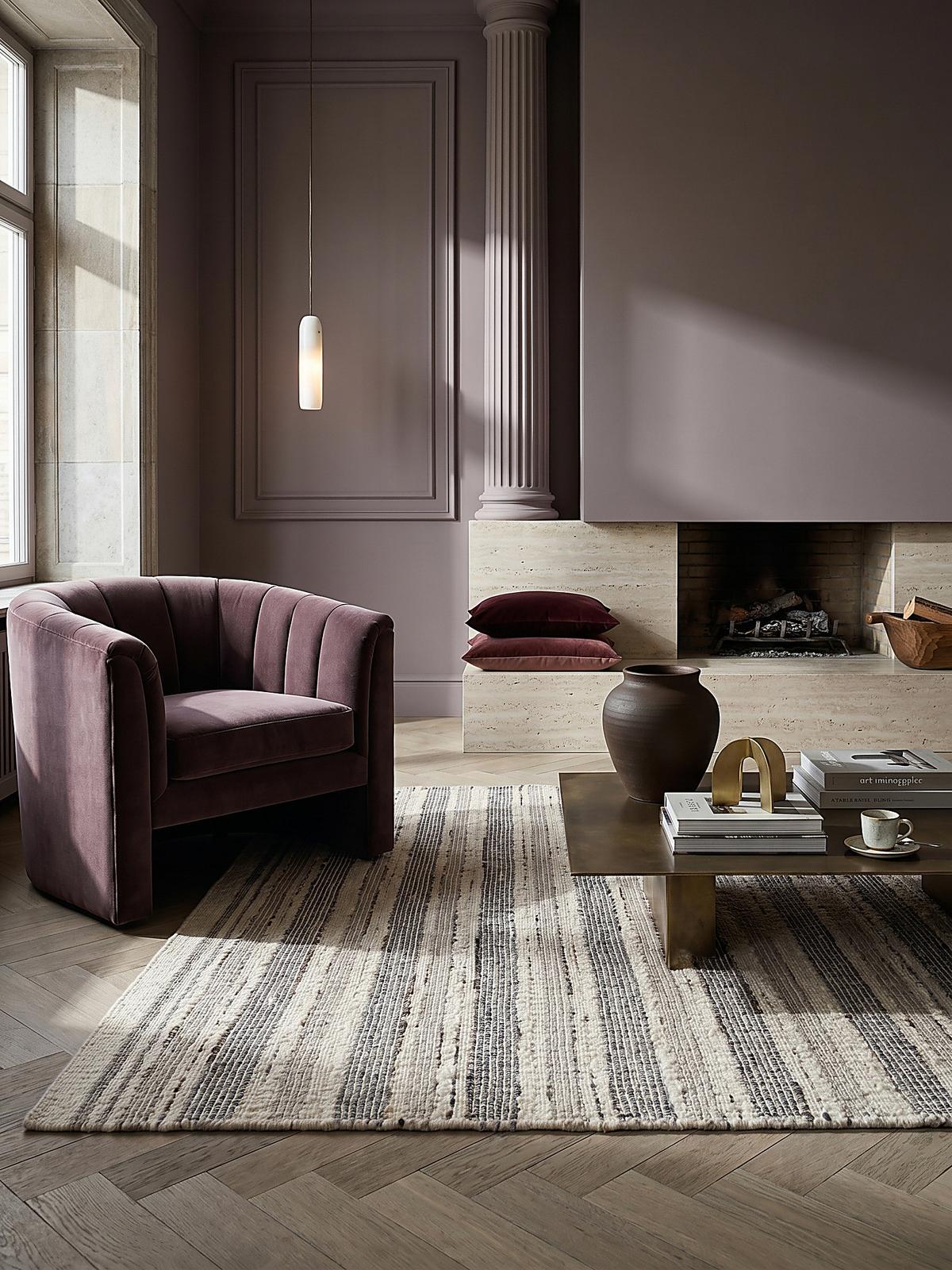WOLLTEPPICH handgewebt HYTHE, gestreift, Natur, 200 x 300 cm - Beige, Textil (300/200cm) - KADIMA DESIGN