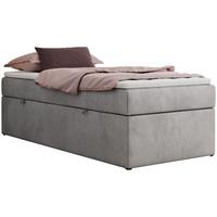 BOXBETT ZERO 90/200 - Hellgrau Velvet - H3 - Topper T25 - Hellgrau, Textil (90/200cm) - MKS