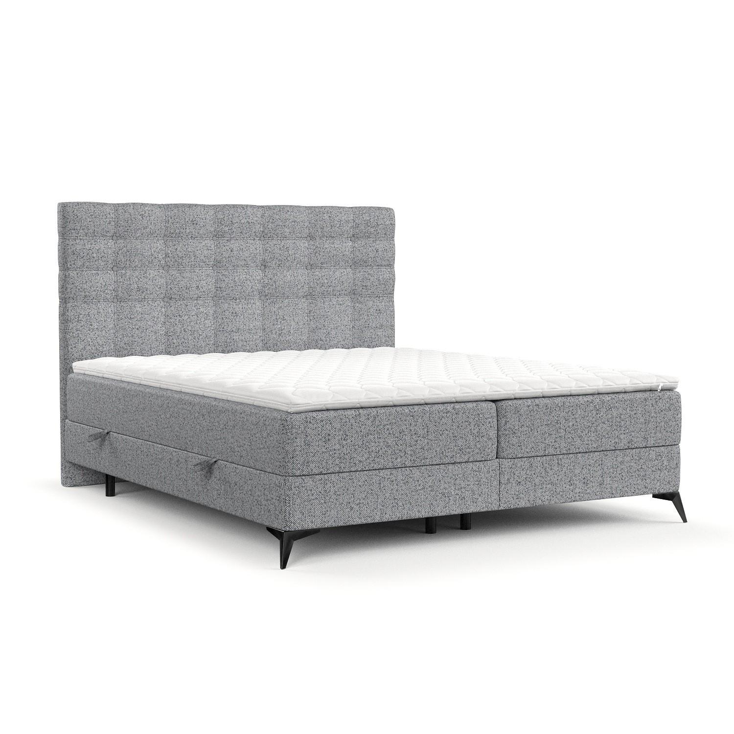 BOXBETT Niro 120/200 cm Grau im Riva Stoff - Schwarz/Grau, Holz/Holzwerkstoff (120/200cm) - AltaBeds