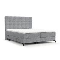 BOXBETT Niro 120/200 cm Grau im Riva Stoff - Schwarz/Grau, Holz/Holzwerkstoff (120/200cm) - AltaBeds