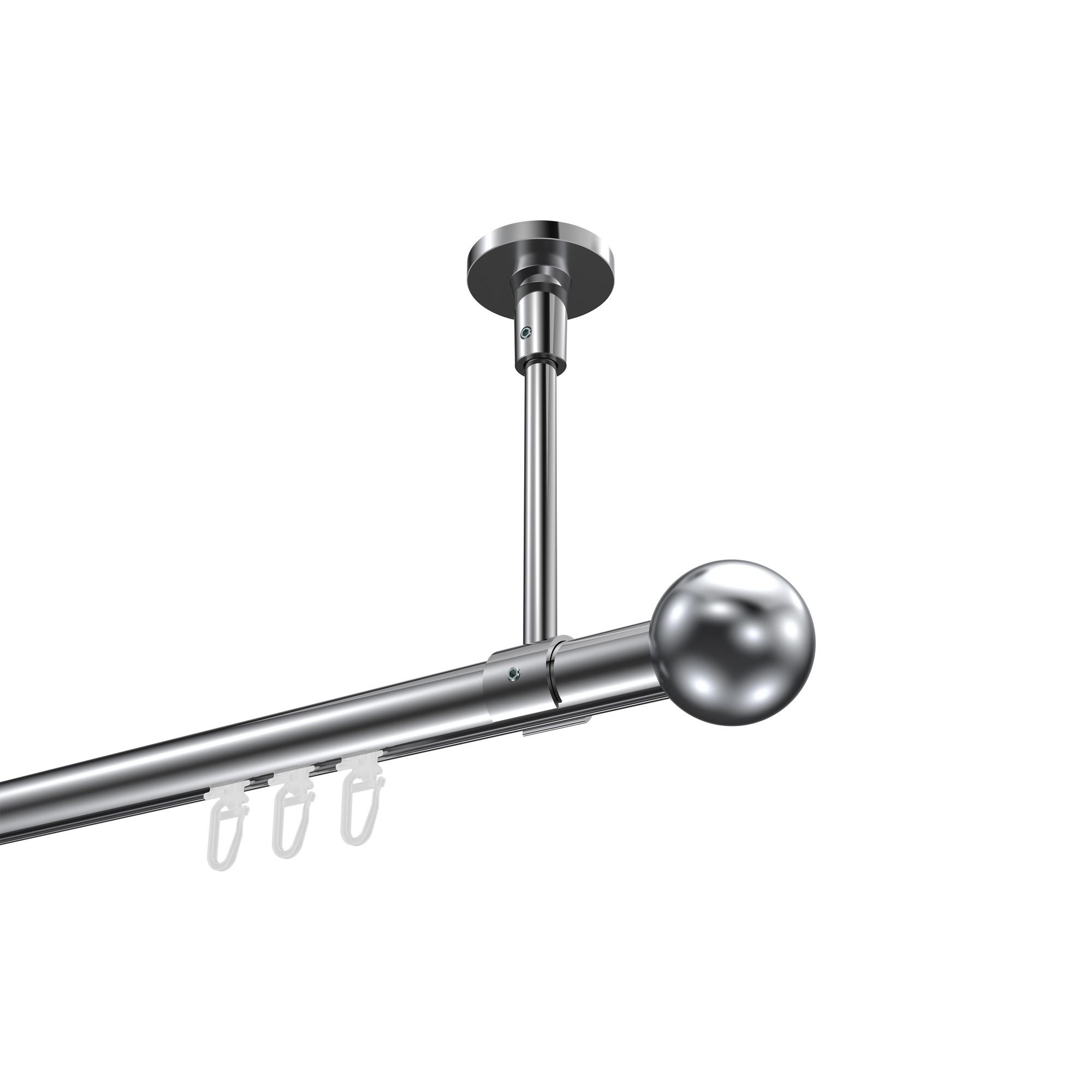 GARDINENSTANGE INNENLAUF Sonette Luino 180 cm, 1-läufig, 20 mm Ø Chrom - Chromfarben, Metall (180cm) - INTERDECO