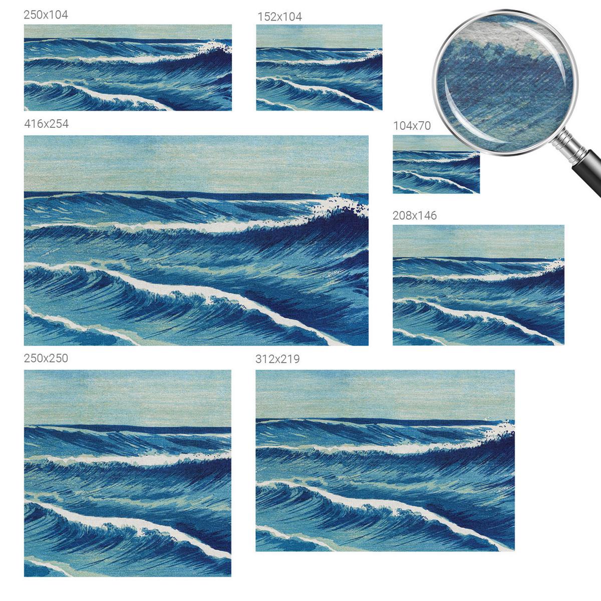 FOTOTAPETE 208x146 cm - Meereswellen - Blau, Textil (208/146cm) - Wallfluent