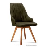 ESSZIMMERSTUHL (4er-Set) Domka 52x91x60 Eiche geölt/Khaki - Dunkelgrün/Eichefarben, Kunststoff (60/91/52cm) - 58aufmkessel