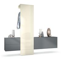 GARDEROBE Carlton Paneel in Creme Hochglanz - Creme, Holzwerkstoff (209/193/35cm) - Vladon