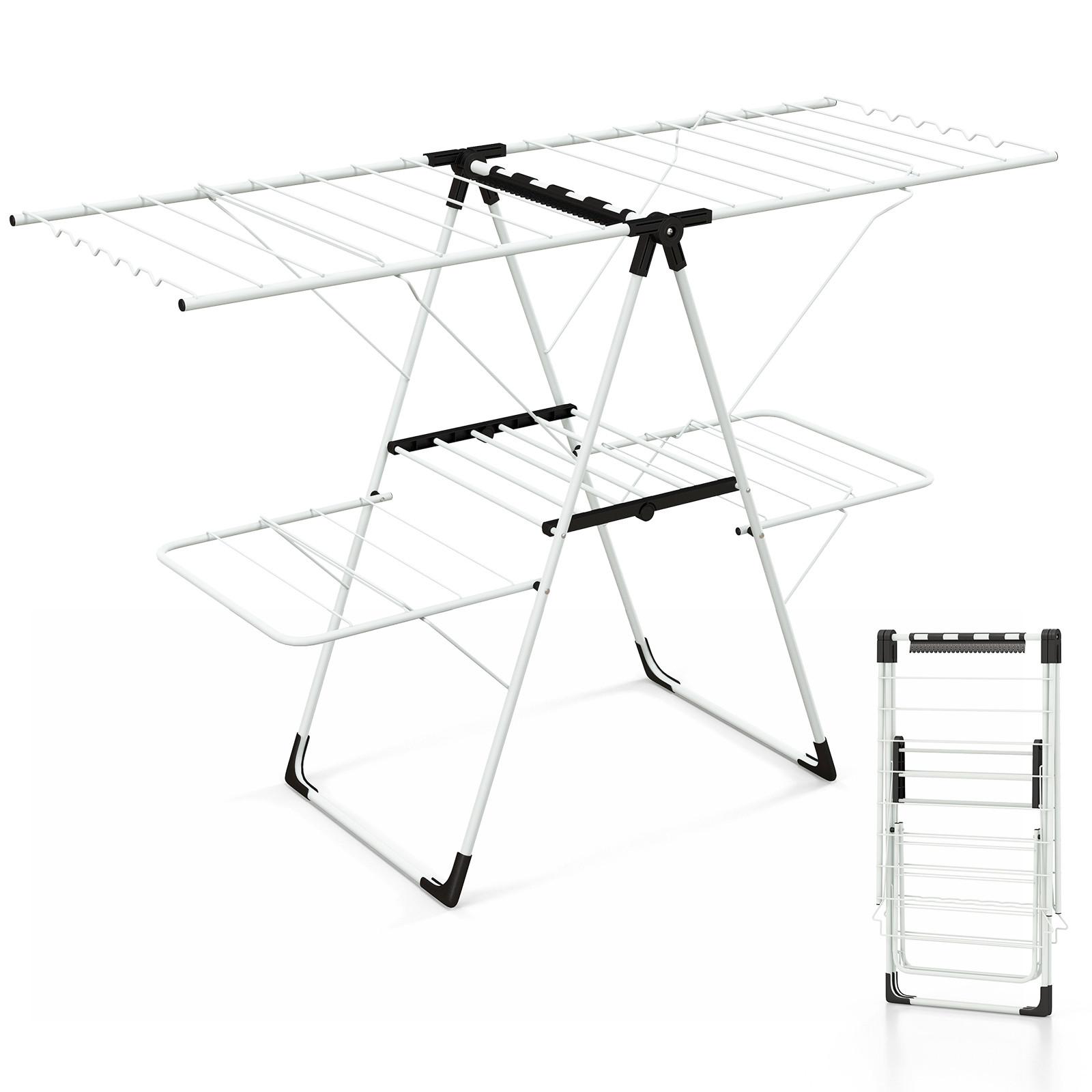 WÄSCHESTÄNDER Weiß - Weiß, Metall (145/95/58cm) - COSTWAY