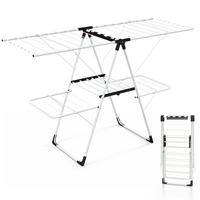 WÄSCHESTÄNDER Weiß - Weiß, Metall (145/95/58cm) - COSTWAY