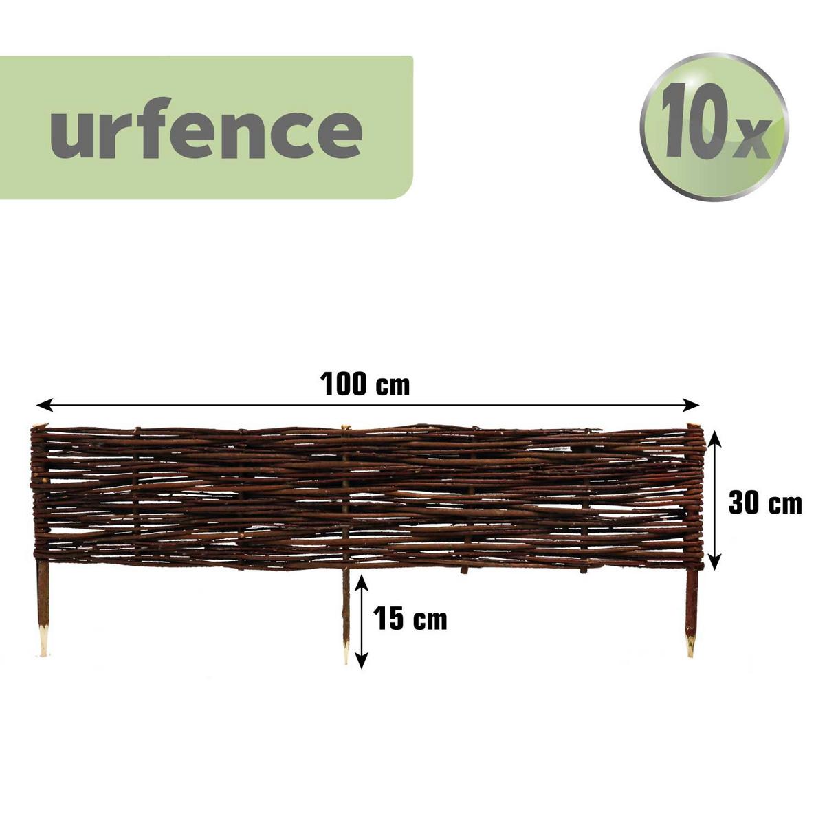 BEETEINFASSUNG Weide, 10 Stück, 30/100 cm, braun - Braun, Naturmaterialen (2/30cm) - urfence
