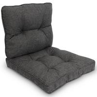 LOUNGEKISSEN Beauflair Outdoor Sitz 50x50x10cm mit Rücken 50x40x12cm Graphitgrau (2tlg) - Graphitfarben, Textil (50/50cm) - Beautissu 