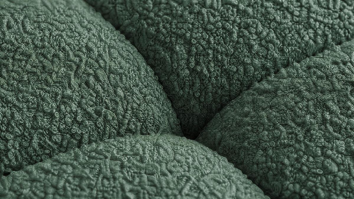 WOHNLANDSCHAFT OVIA U mit Bettkasten und Schlaffunktion, Bouclé-Stoff in U-Form - Grün, Textil (350/80/185cm)