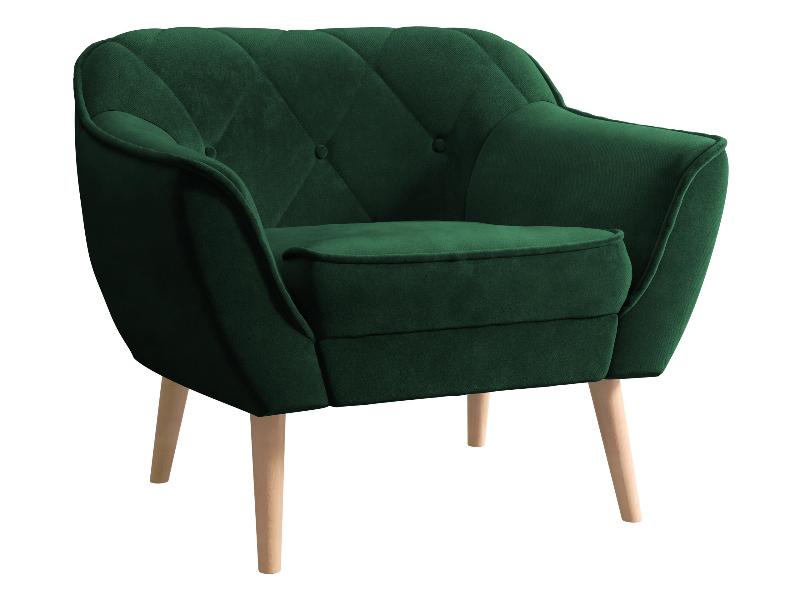 SESSEL Skand 1 - Smaragdgrün/Naturfarben, Holz/Textil (80/75/74cm) - MIRJAN24