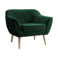 SESSEL Skand 1 - Smaragdgrün/Naturfarben, Holz/Textil (80/75/74cm) - MIRJAN24
