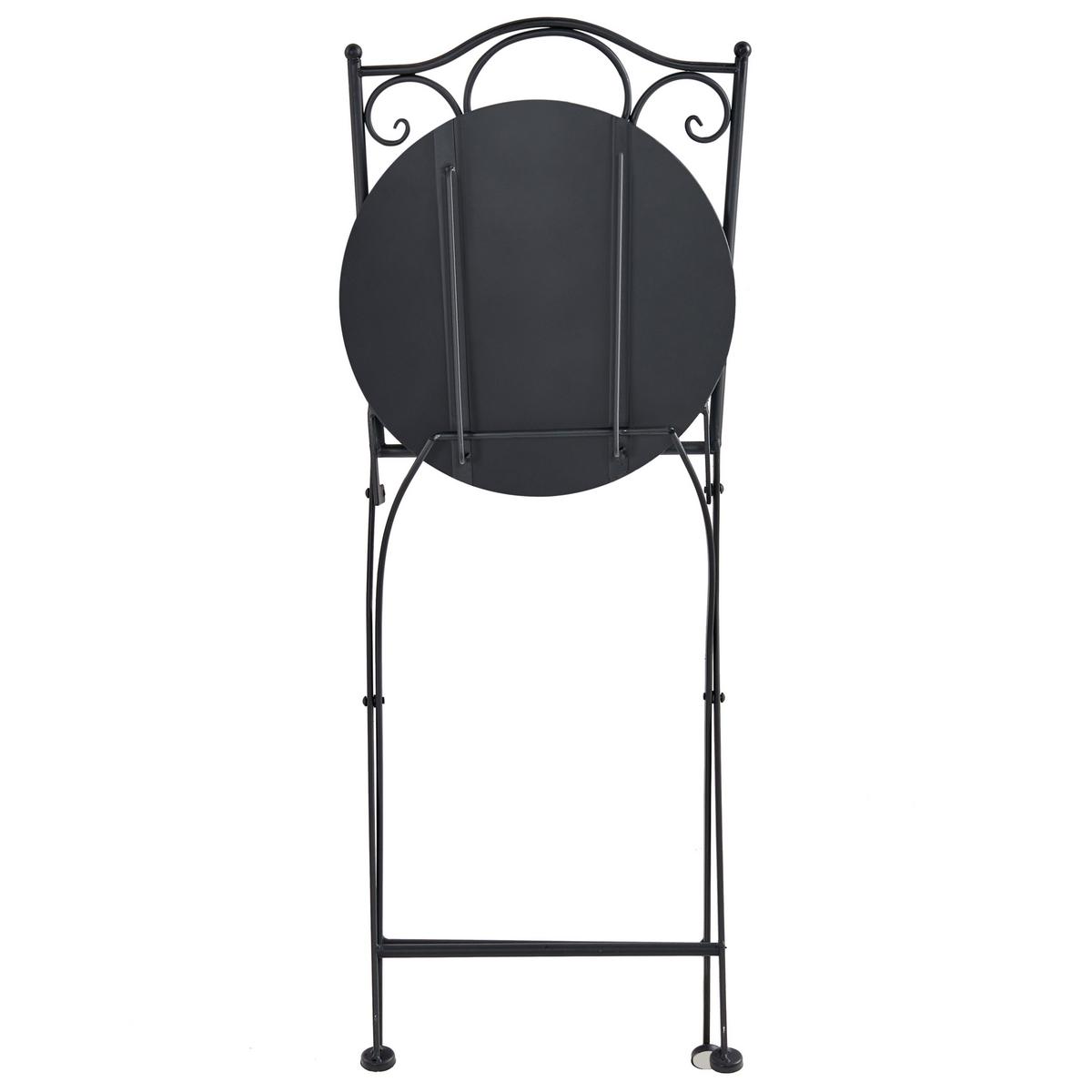GARTENSTUHL 2er-Set Schwarz Adrano - Schwarz/Orange, Metall (39/87/47cm) - Beliani