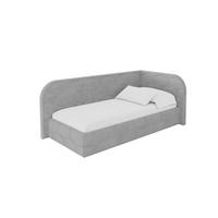 EINZELLBETT Jugendbett mit Bettkasten, Links - JAXY 100x200 Grau - Hellgrau, Holzwerkstoff/Textil (100/200cm) - ALTDECOR