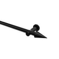 GARDINENSTANGE Platon Savio 420 cm (geteilt in 3 x 140 cm), 1-läufig (ohne Ringe), 20 mm Ø Schwarz - Schwarz, Metall (420cm) - INTERDECO