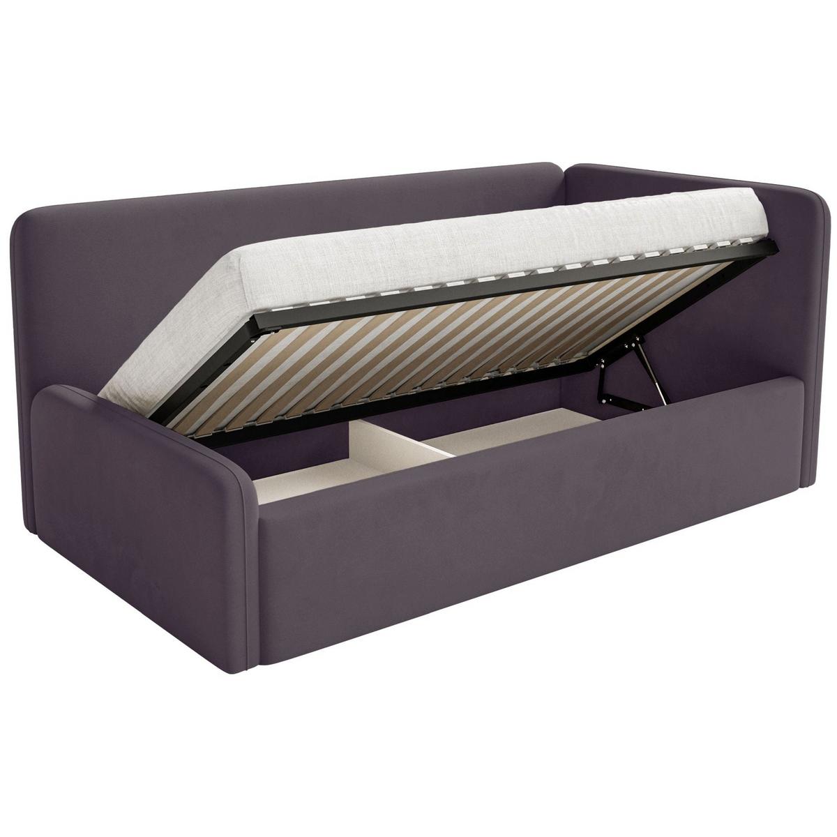 JUGENDBETT Fanko Samt Violett 90x200 cm - Lila/Schwarz, Kunststoff/Textil (90/200cm) - Selsey