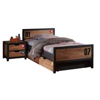 KINDERZIMMER Set komplett Kameko 1 Massivholz+MDF Schwarz/Cognac - Cognac/Schwarz, Holz (210/75/110cm) - 58aufmkessel
