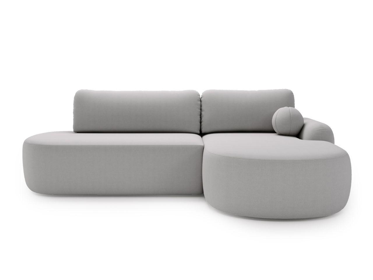ECKSOFA Aurio O Bouclé-Stoff Grau Rechts - Grau, Holz/Textil (271/177cm) - Graingold