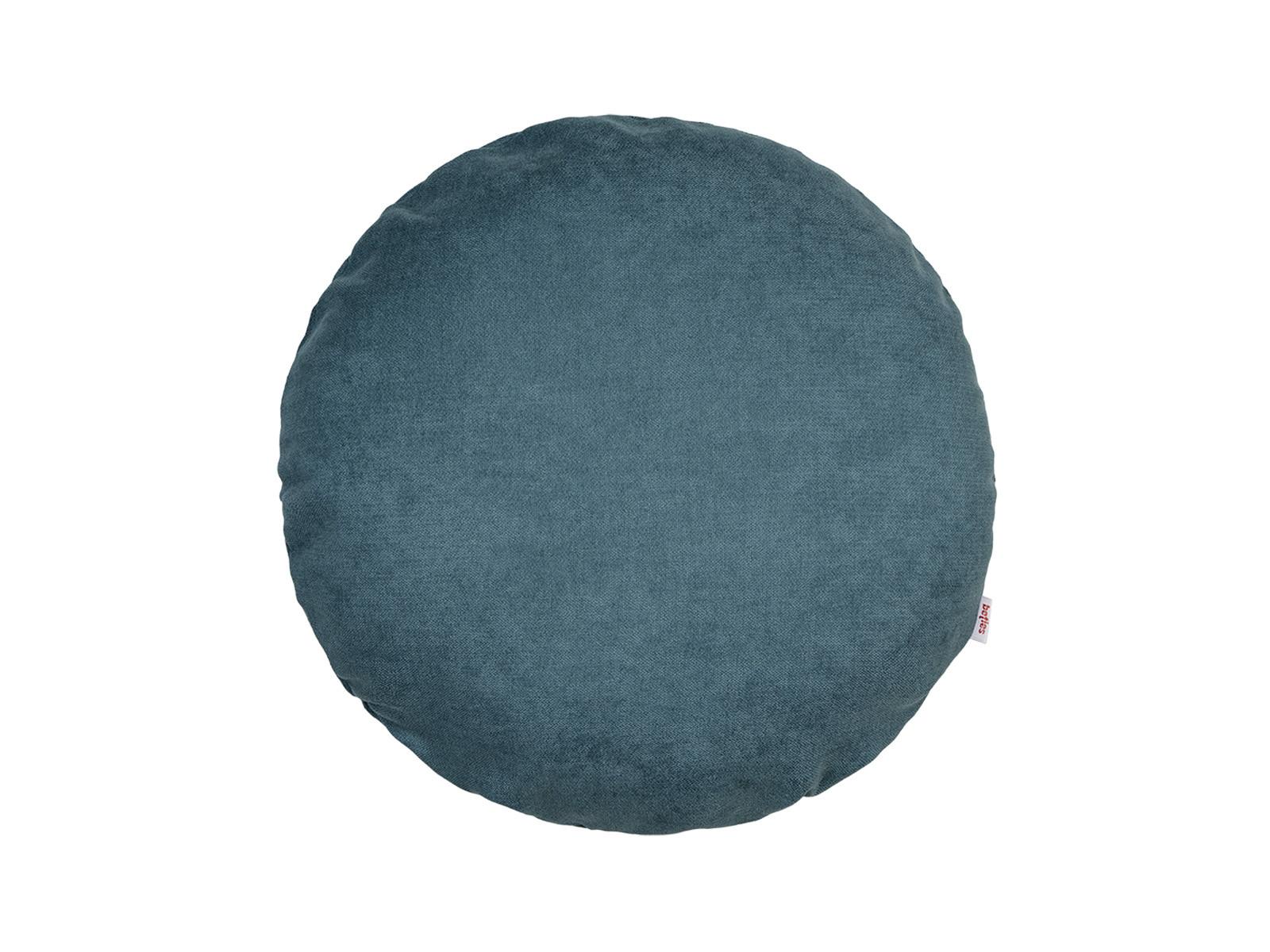 KISSENHÜLLE Rund FarbTon Chenille-Haptik nordlicht-blau 60 cm Ø - Blau, Textil (60/60cm) - beties Heimtextil