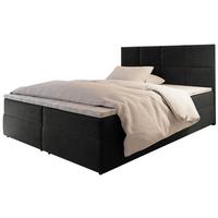 BOXBETT LENA 200x200 cm mit Matratze und Topper, H2+H3 - Graphitfarben - Graphitfarben, Holz (200/200cm) - MASSENO