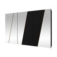 DREHTÜRENSCHRANK Zen 4L 300 cm - Goldfarben/Schwarz, Holzwerkstoff/Kunststoff (300/202/50cm) - MIRJAN24