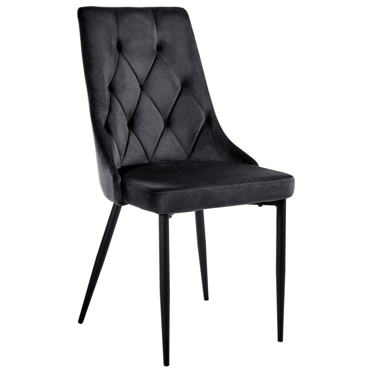 ESSZIMMERSTUHL 2er-Set Schwarz Avenir - Schwarz, Textil (49/95/60cm) - Beliani